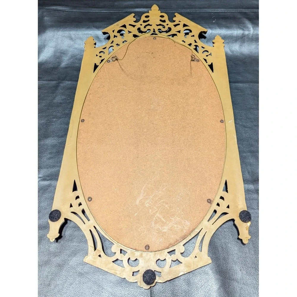 Vintage Syroco Gilted Mirror #5112 Hollywood Regency 1965 Scrolls & Floral Motif